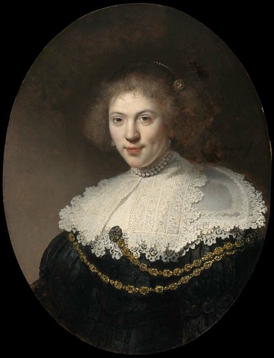 Portret van een vrouw door Rembrandt van Rijn